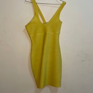 S neon yellow dress Herve lever x forever 21